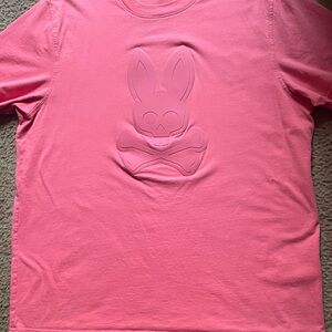 Orange Men’s size large psycho bunny T-Shirt with Bunny Skull Design